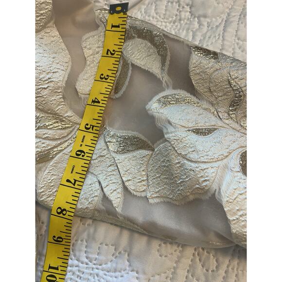 ALEX Evenings Jacquard Gold Mother Of The Bride Dress Gown Point Collar 14 16 - Picture 12 of 16